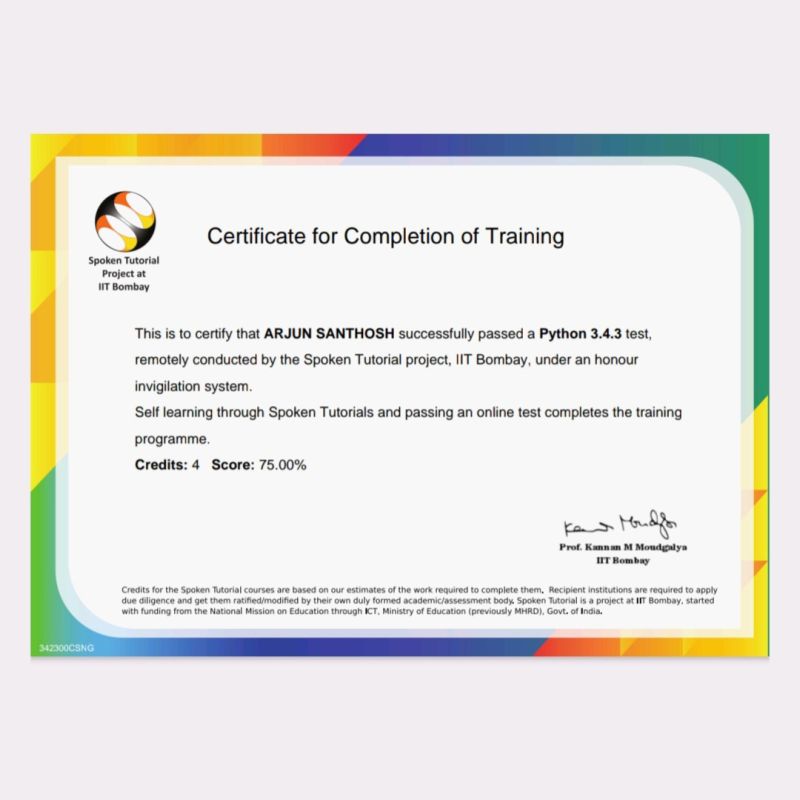 Student Training Programme on Python 3.4.3